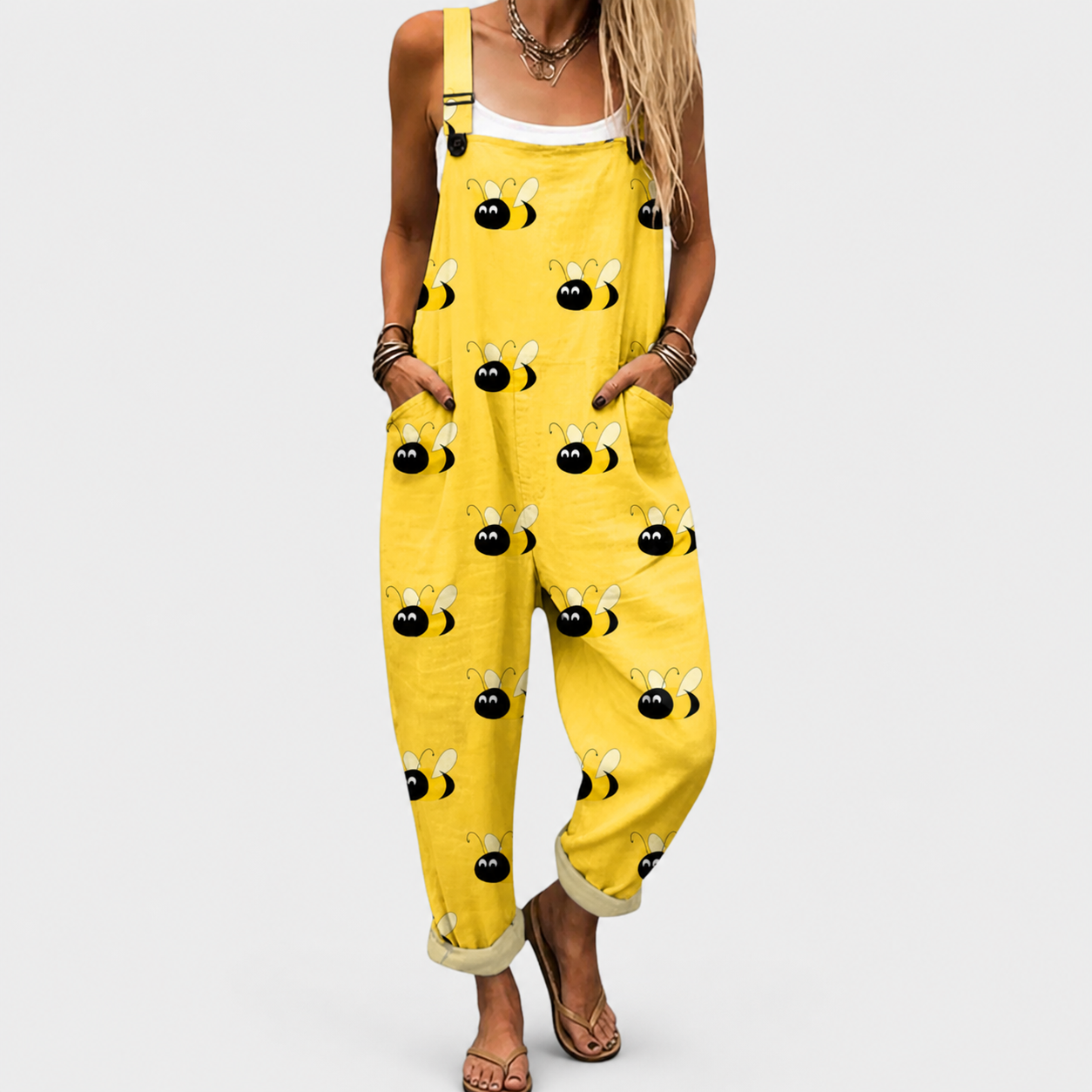 Salopette Petite Abeille Heureuse Jaune