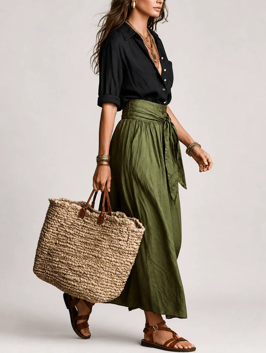 Martina | Robe Maxi Asymétrique Élégante et Fluide