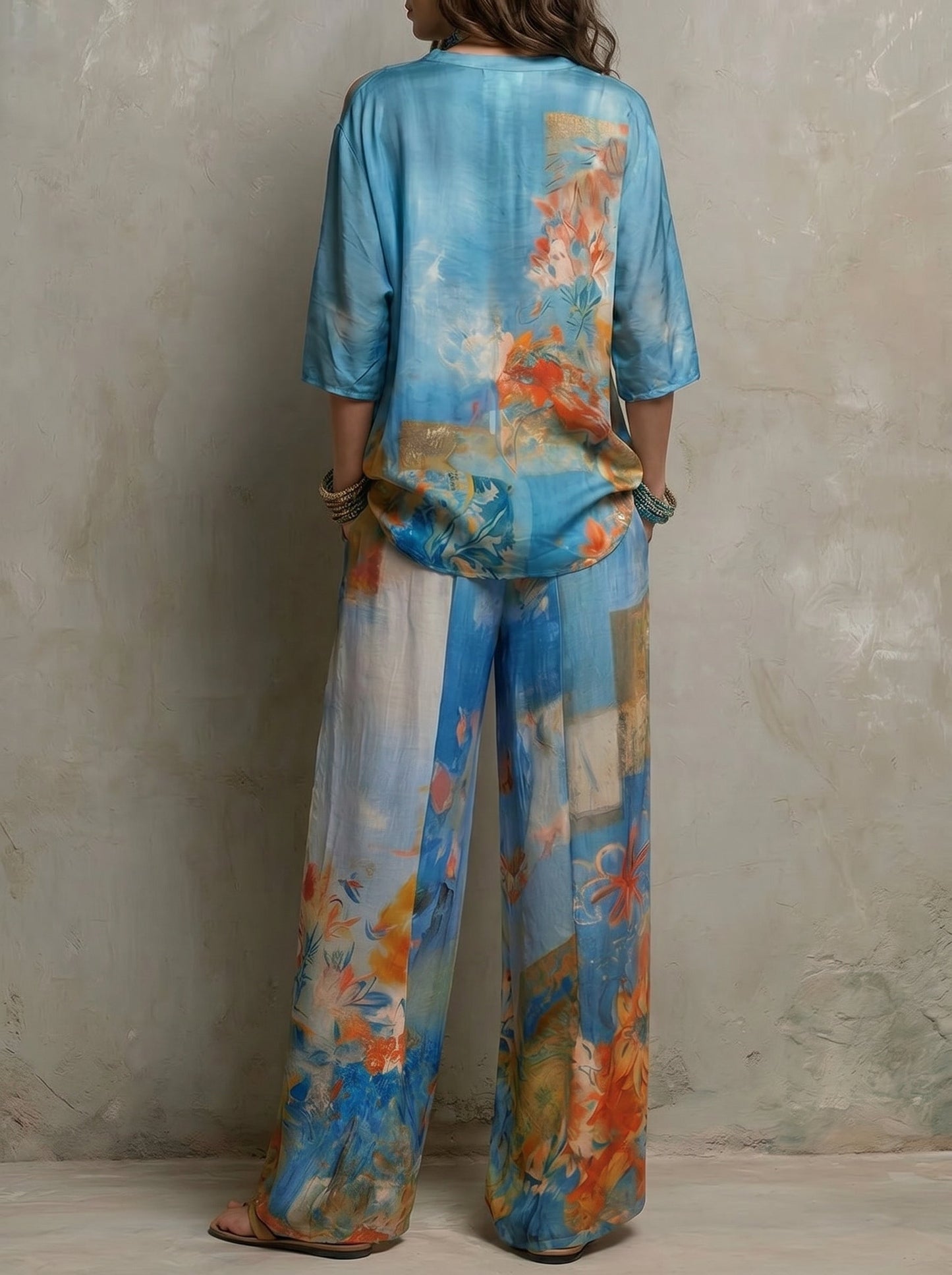 CLARA | Ensemble élégant à imprimé floral avec pantalon large