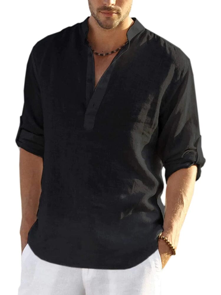 CHEMISE EN COTON ET LIN POUR HOMME