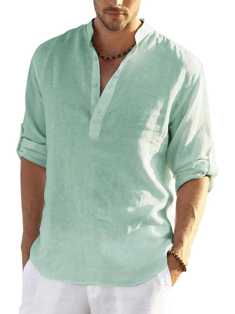 CHEMISE EN COTON ET LIN POUR HOMME