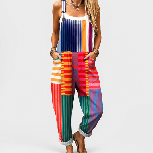 Salopette Patchwork Arc-en-ciel