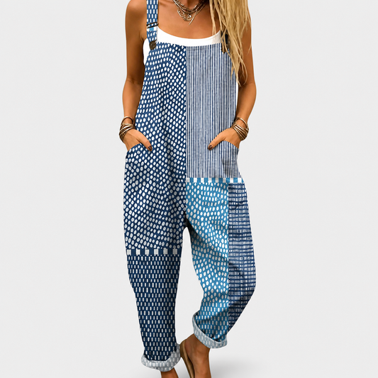 Salopette Patchwork Bleu Ikat