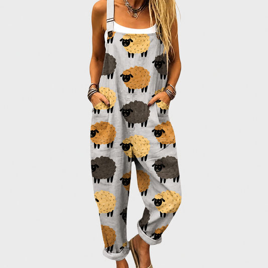 Salopette Petits Moutons Gris