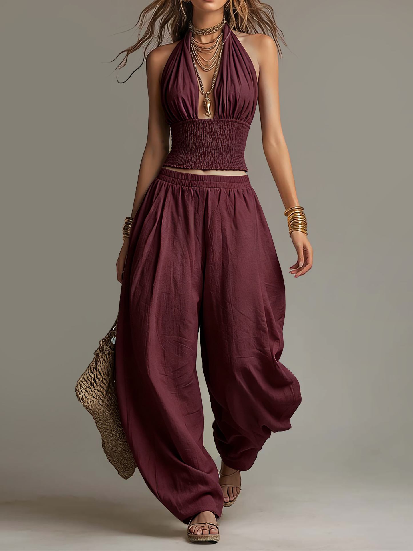 SANDRA · Ensemble deux pièces bohème style sarouel