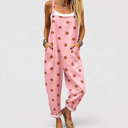 Salopette Pois Rose Pastel