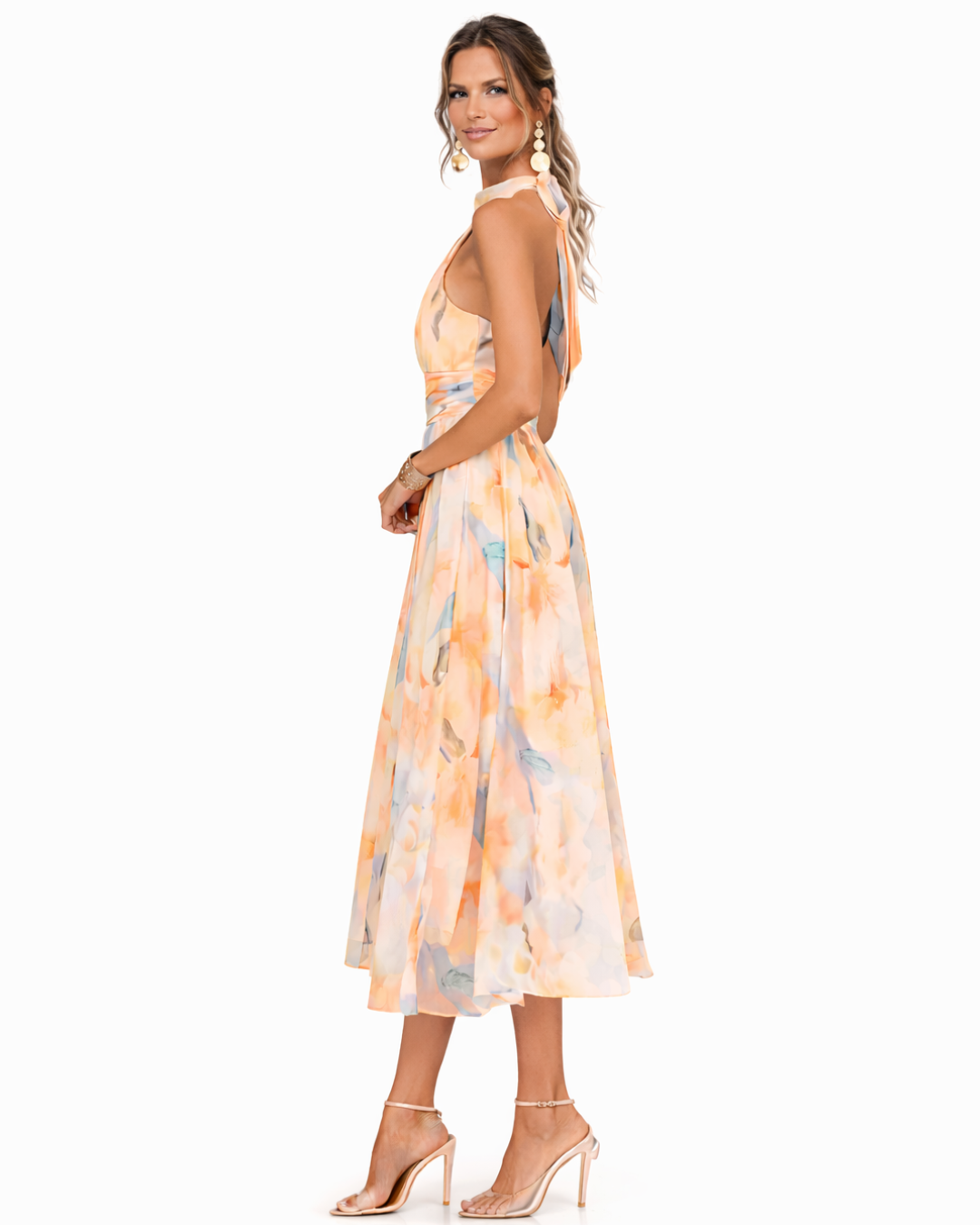 Aurora | Robe Dos Nu à Imprimé Aquarelle