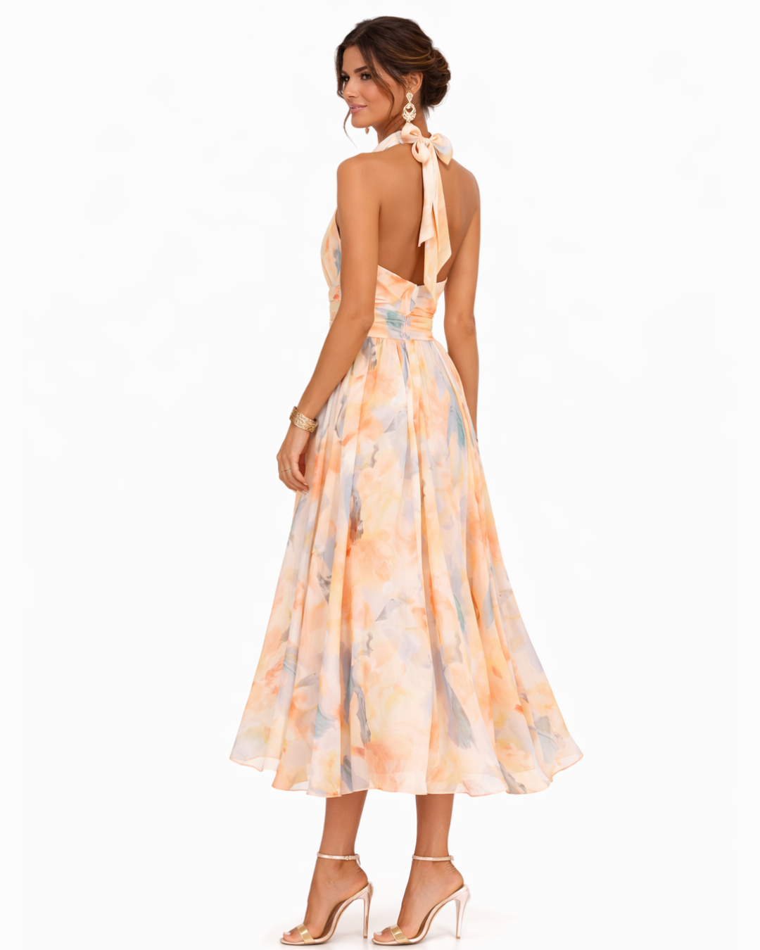 Aurora | Robe Dos Nu à Imprimé Aquarelle