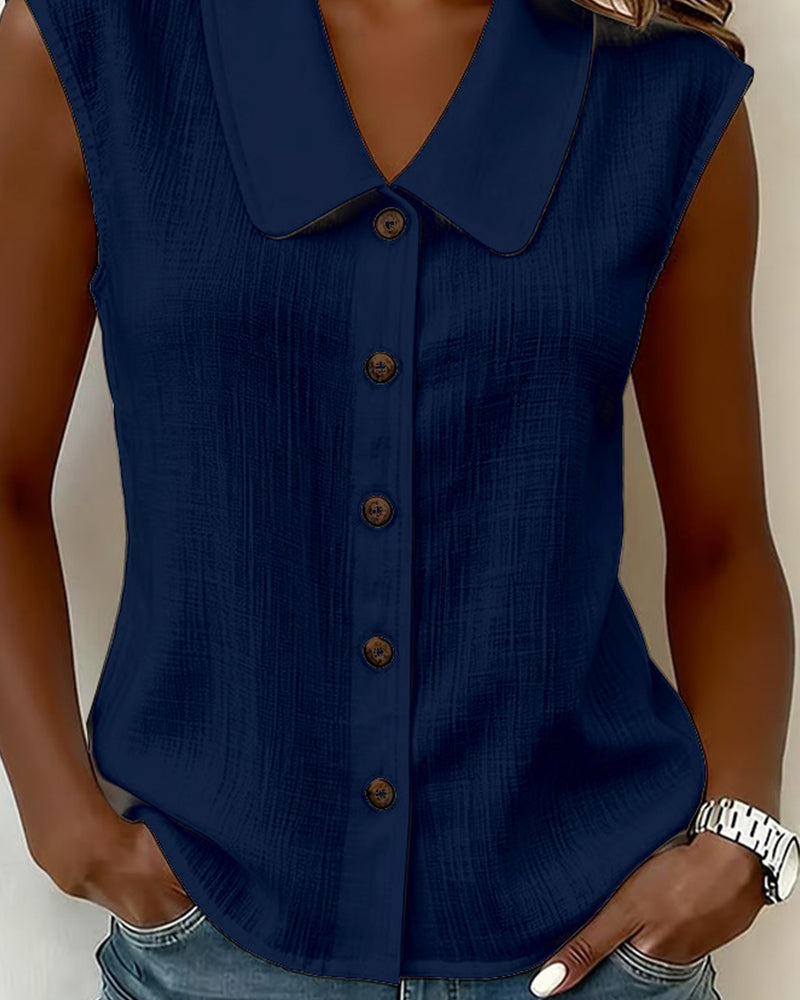 Cecilia | Chemisier Sans Manches en Mélange Lin-Coton