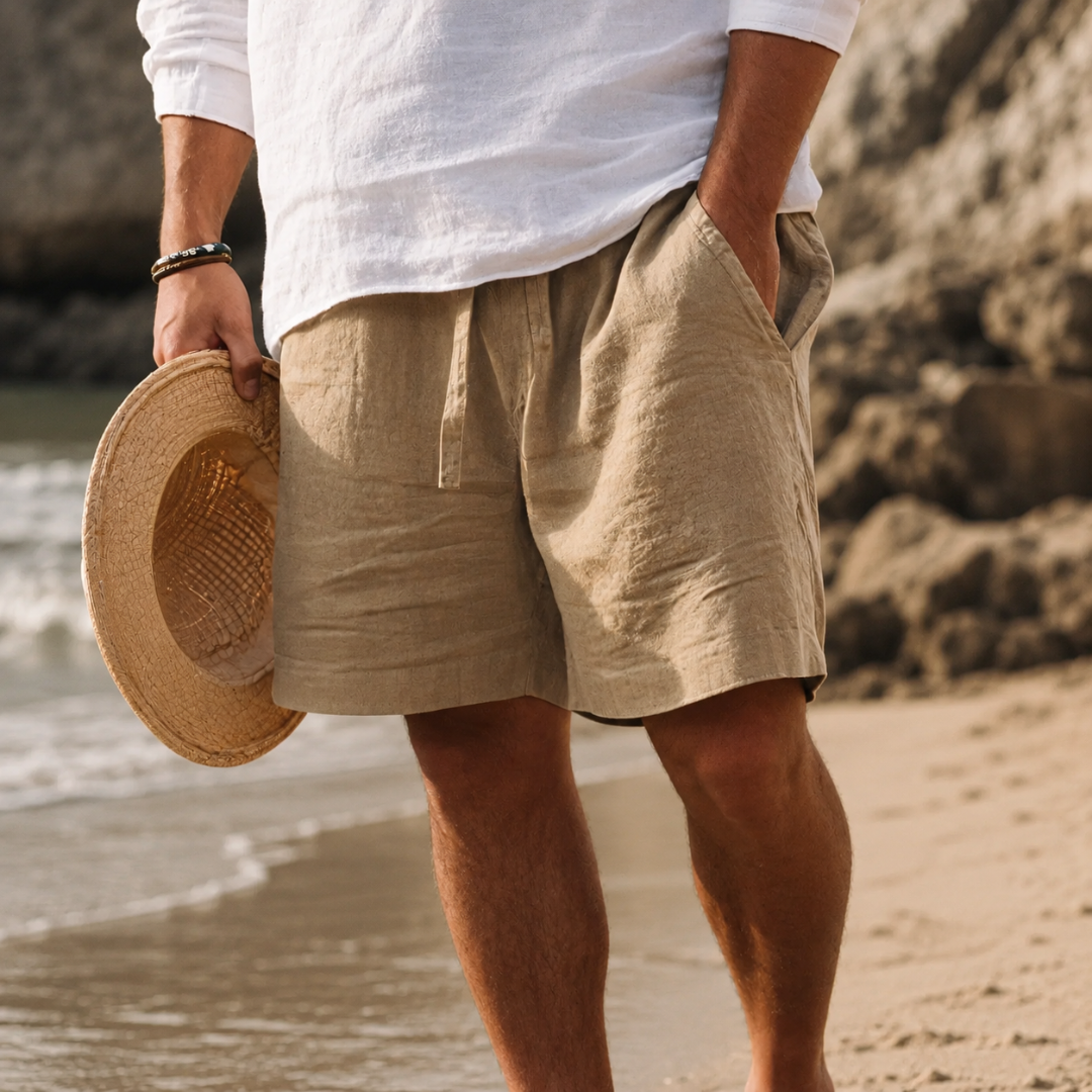 SHORT D'ÉTÉ EN LIN POUR HOMME