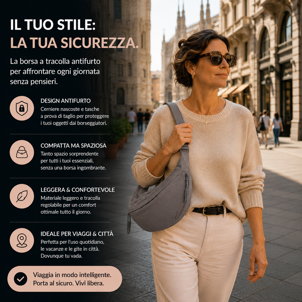 Rossella | Sac à Bandoulière Gris