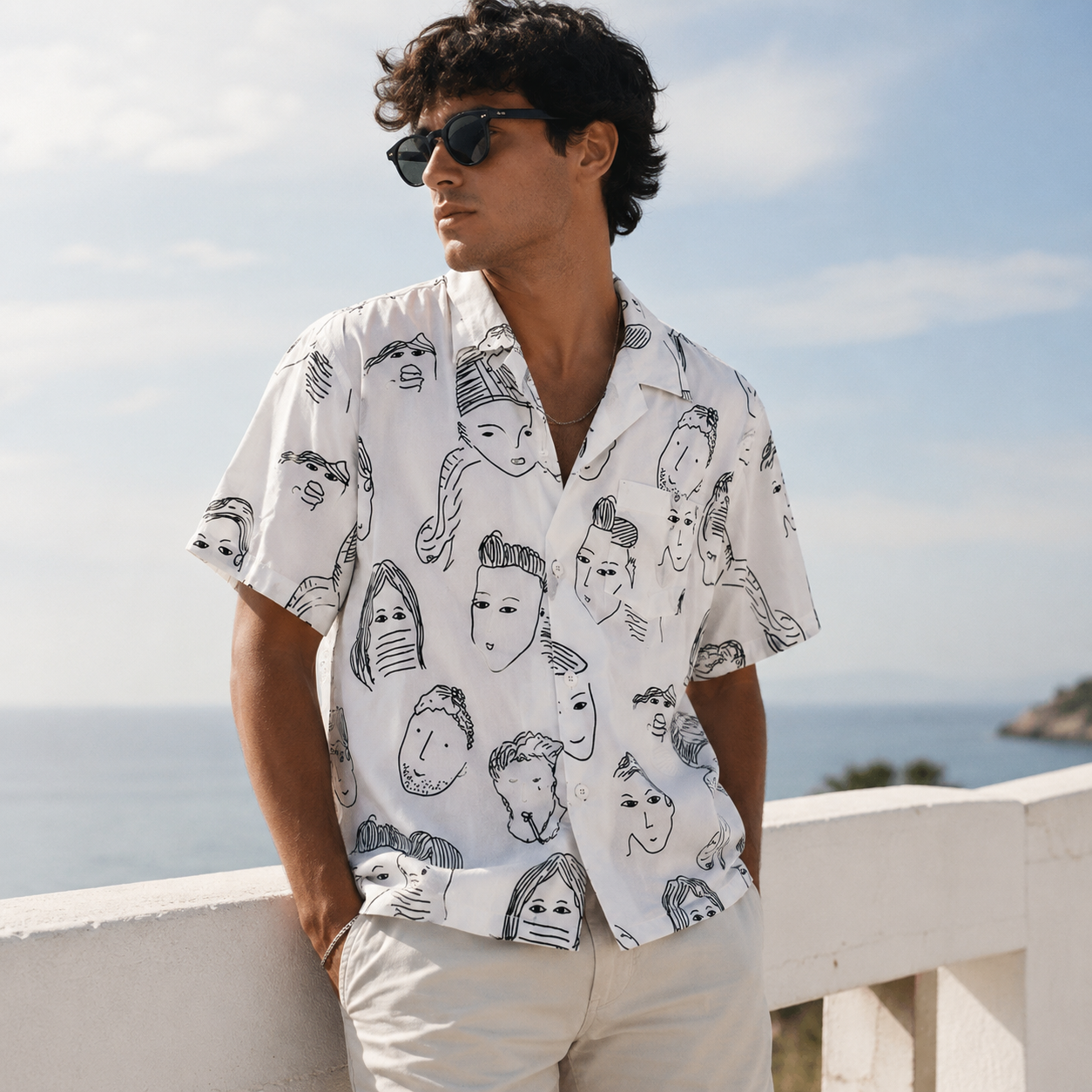 CHEMISE CUBAINE À IMPRIMÉ GRAPHIQUE