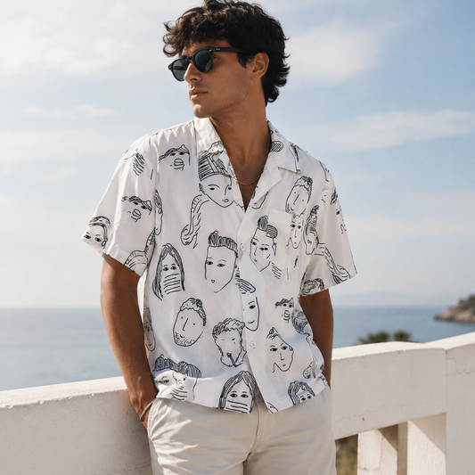 CHEMISE CUBAINE À IMPRIMÉ GRAPHIQUE