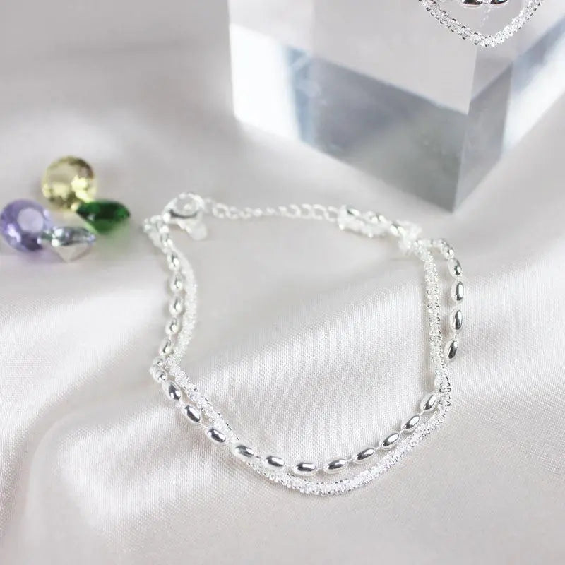 Coffret de Bracelets Argentés avec Zircon