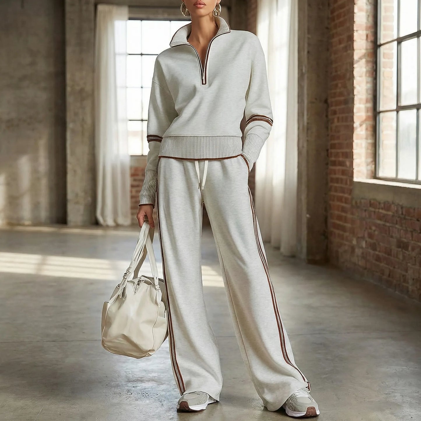 Teresa | Ensemble deux pièces pour femme avec sweat à demi-zip