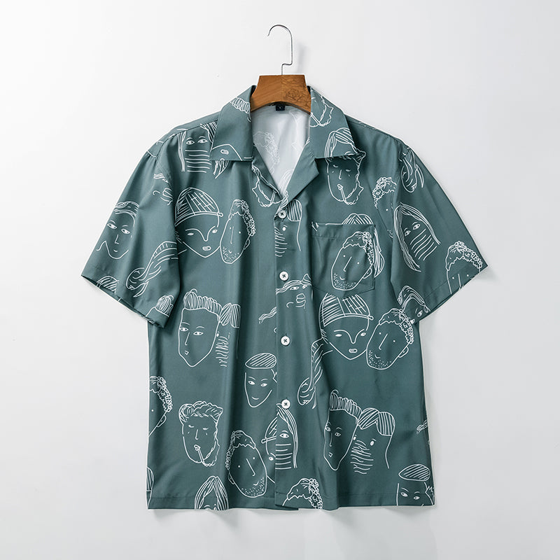 CHEMISE CUBAINE À IMPRIMÉ GRAPHIQUE