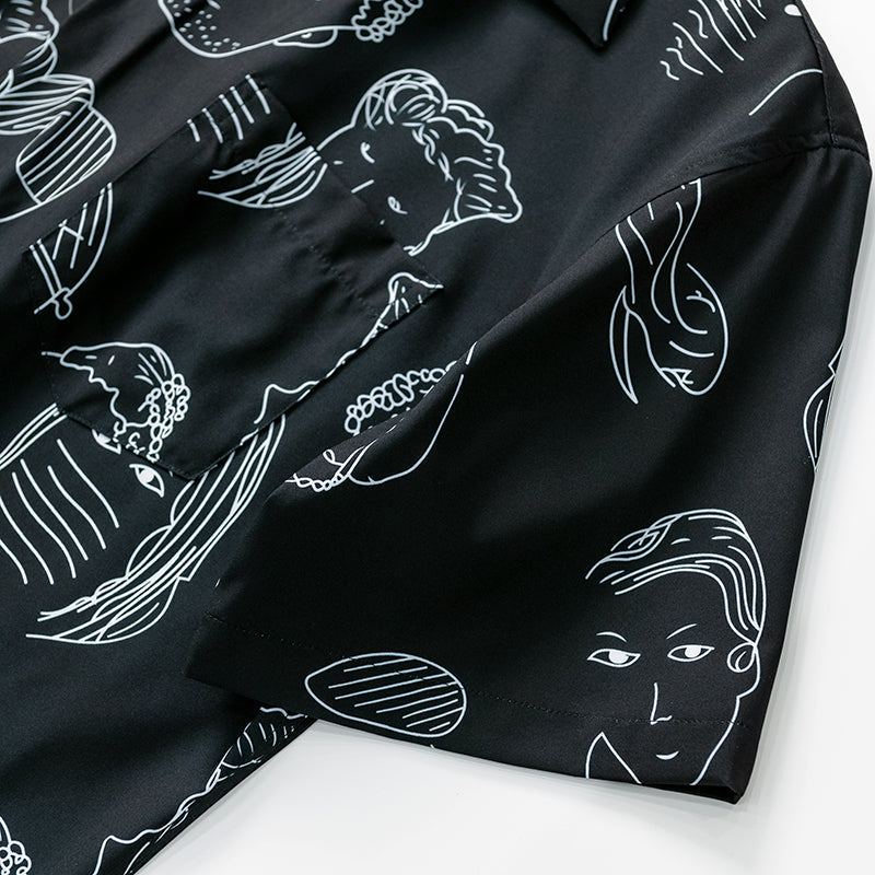 CHEMISE CUBAINE À IMPRIMÉ GRAPHIQUE