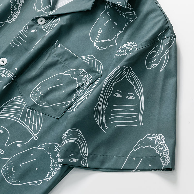 CHEMISE CUBAINE À IMPRIMÉ GRAPHIQUE