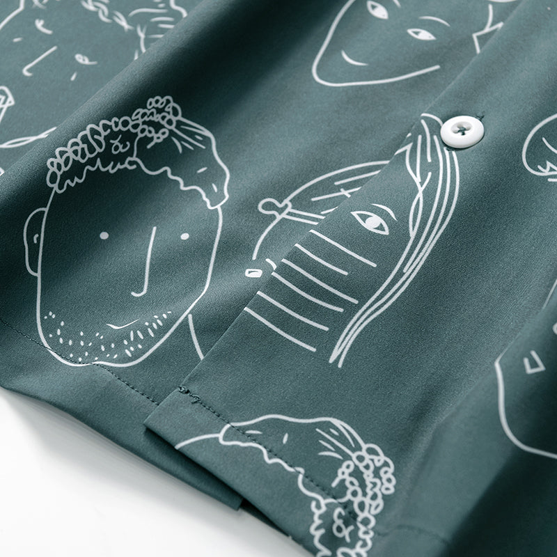 CHEMISE CUBAINE À IMPRIMÉ GRAPHIQUE