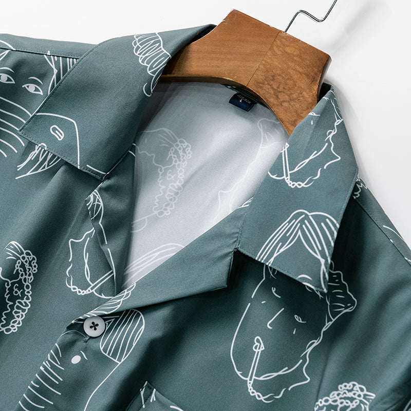 CHEMISE CUBAINE À IMPRIMÉ GRAPHIQUE