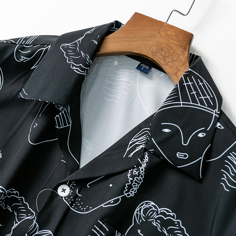 CHEMISE CUBAINE À IMPRIMÉ GRAPHIQUE