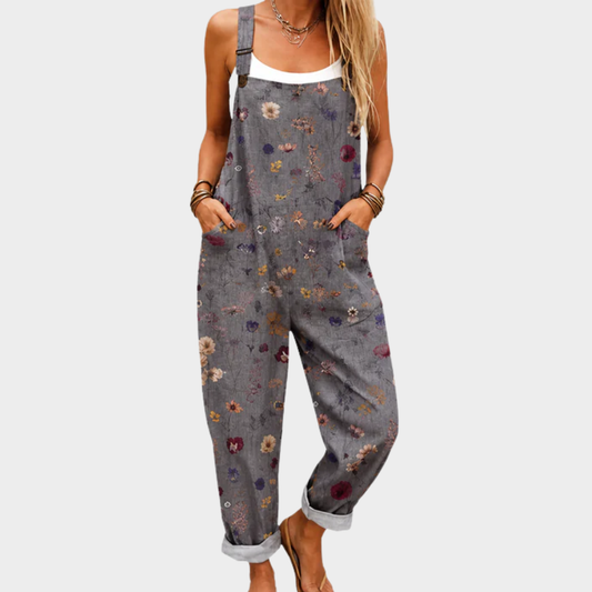 Salopette Petites Fleurs Sauvages Grise