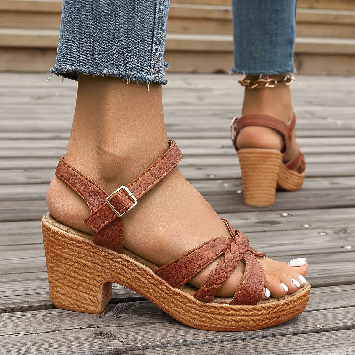Gianna | Sandales Classiques à Talon Moyen