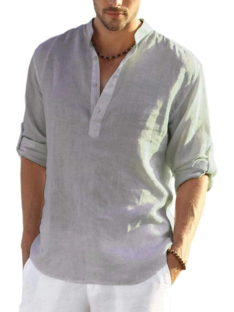 CHEMISE EN COTON ET LIN POUR HOMME