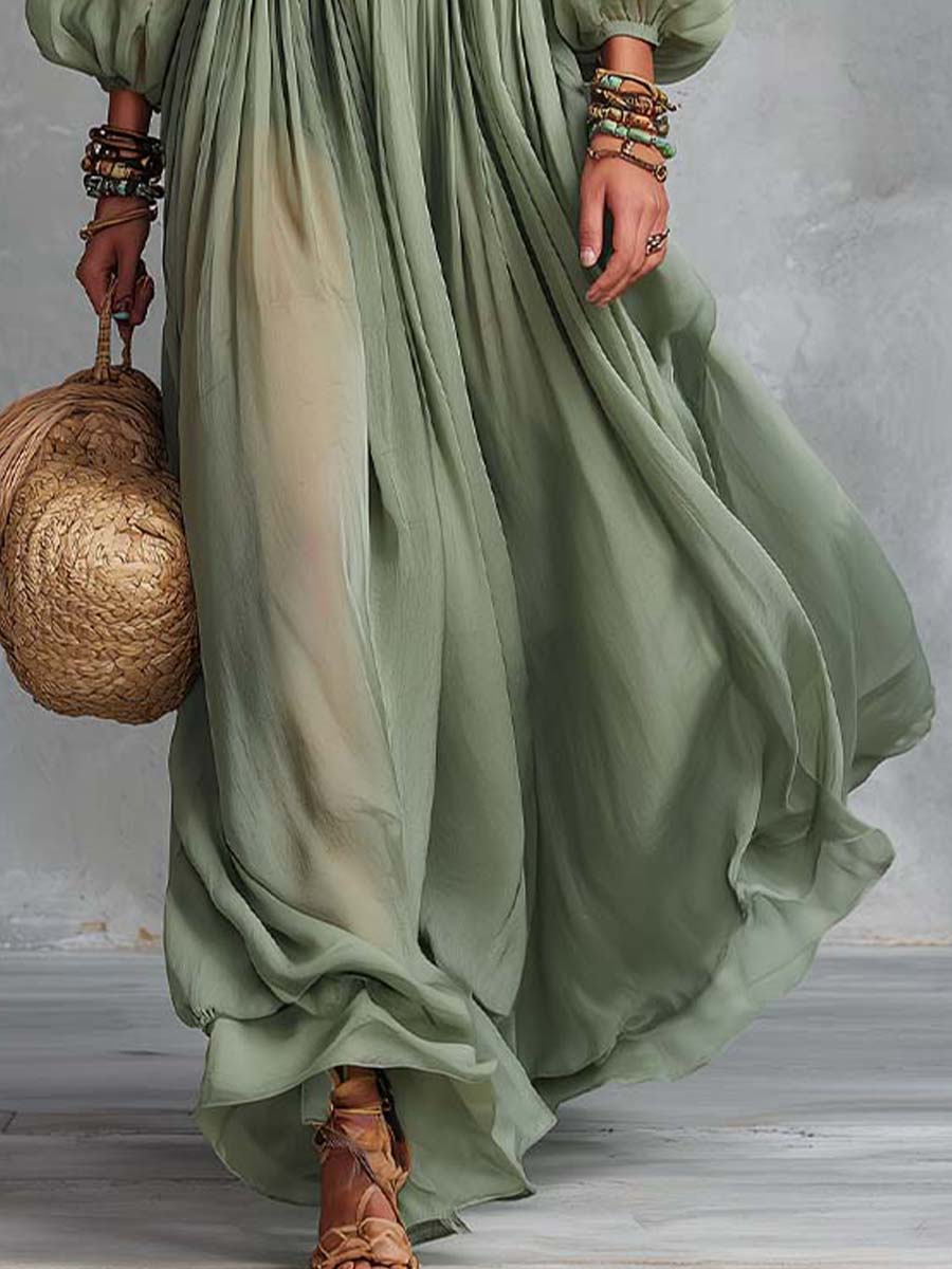 Élodine | Robe Maxi Bohème à Imprimé Floral