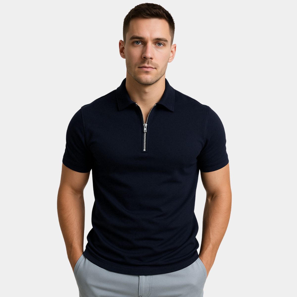 POLO MODERNE AVEC ZIP MI-HAUT