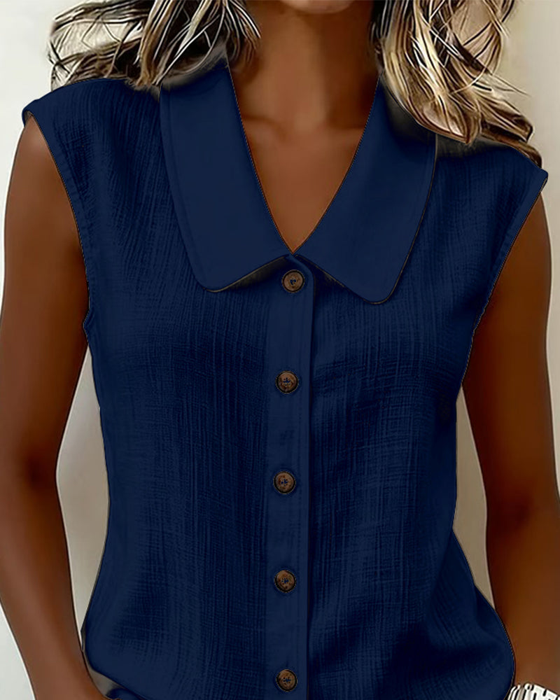 Cecilia | Chemisier Sans Manches en Mélange Lin-Coton