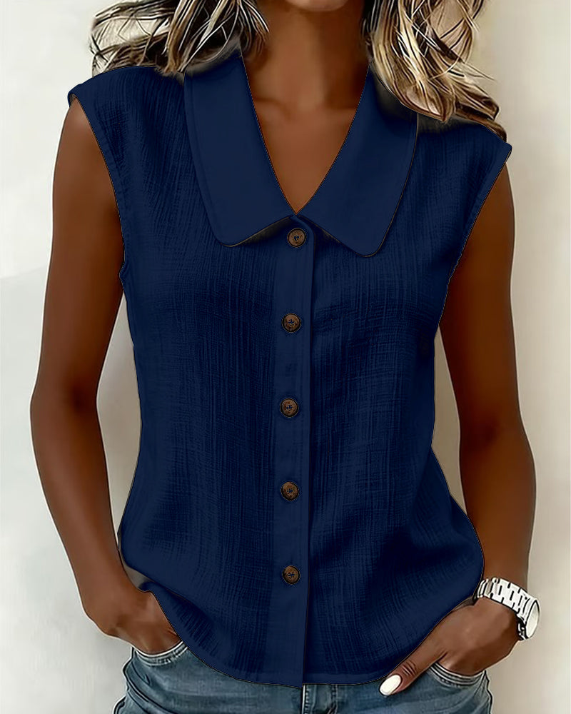 Cecilia | Chemisier Sans Manches en Mélange Lin-Coton