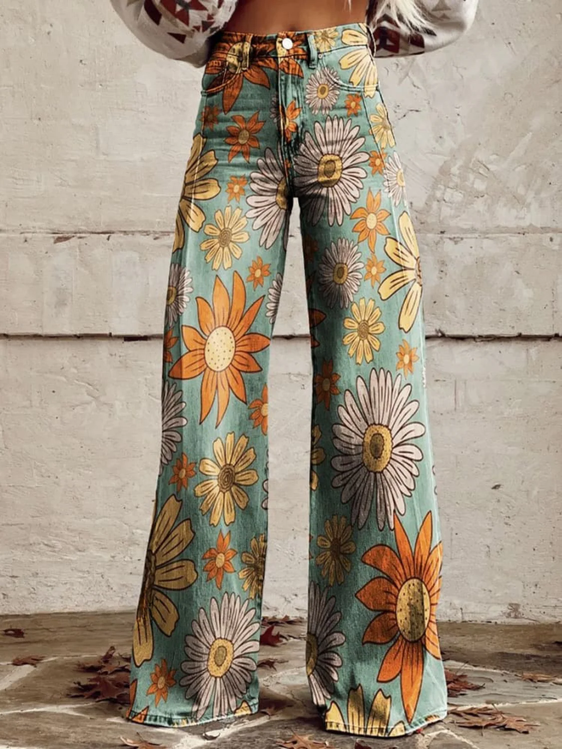 Léna | Pantalon large à fleurs