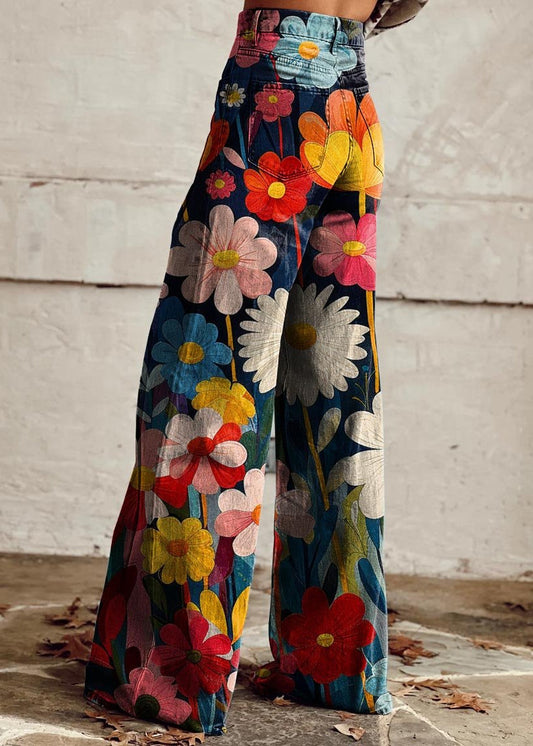 Léna | Pantalon large à fleurs